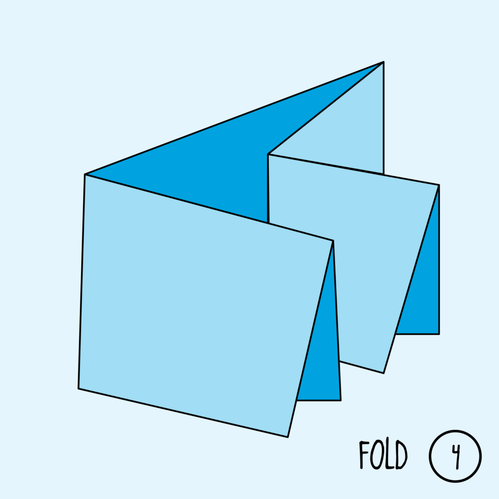 Origami Book instructions, step 4 (fold paper in half again)